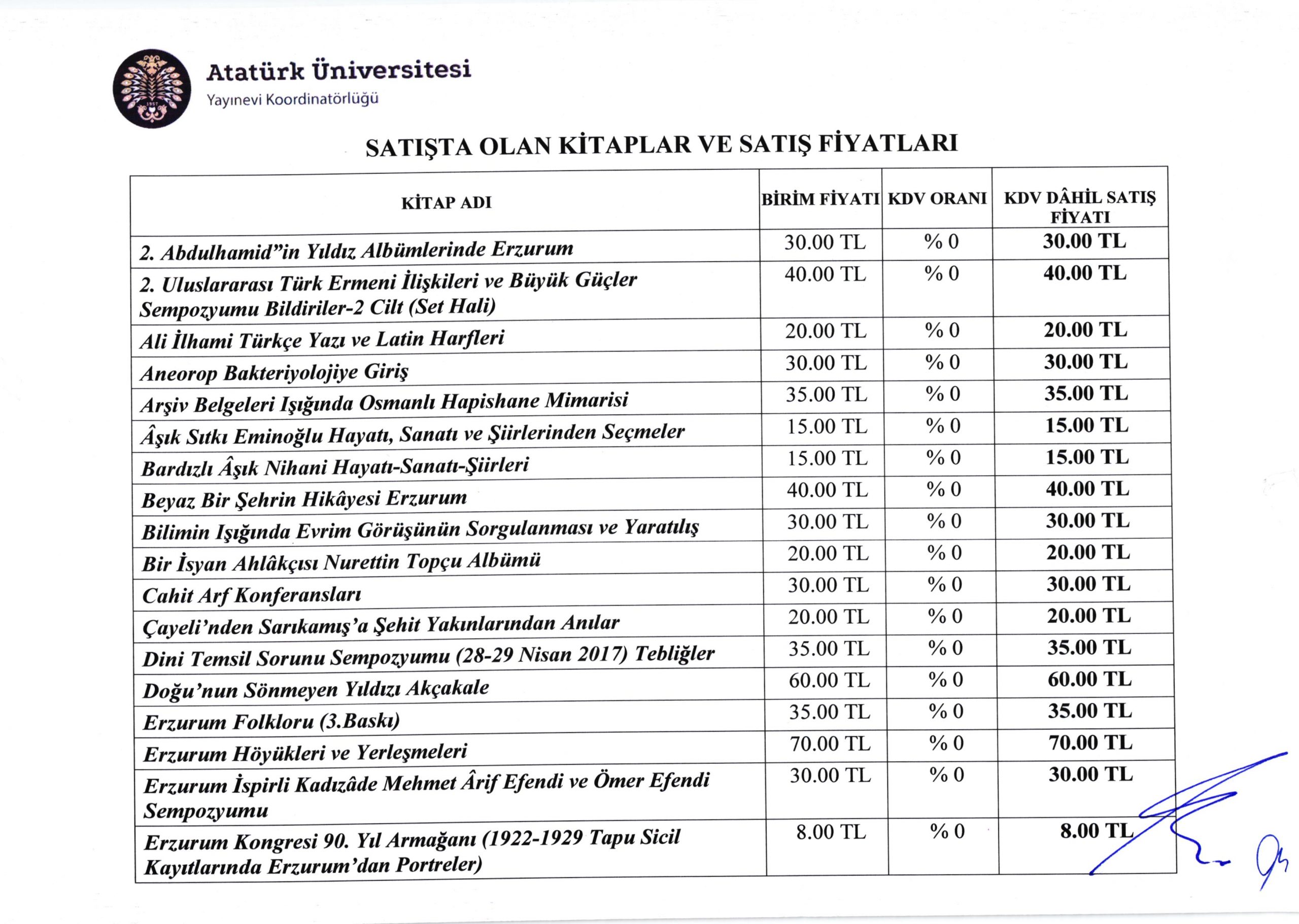 Kitap Satış Fiyatları Güncellendi